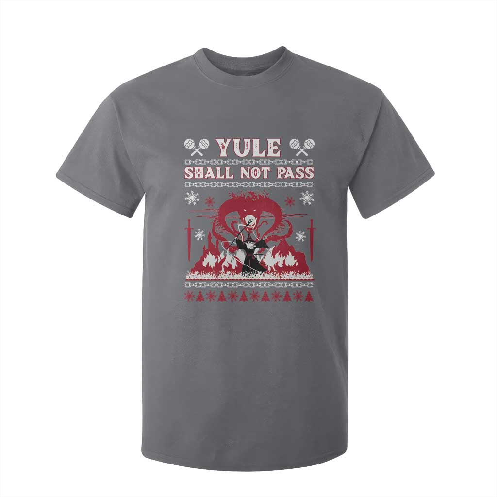 Christmas Yule Shall Not Pass T Shirt For Kid Fantasy Movie Ugly Xmas TS10 Charcoal Print Your Wear