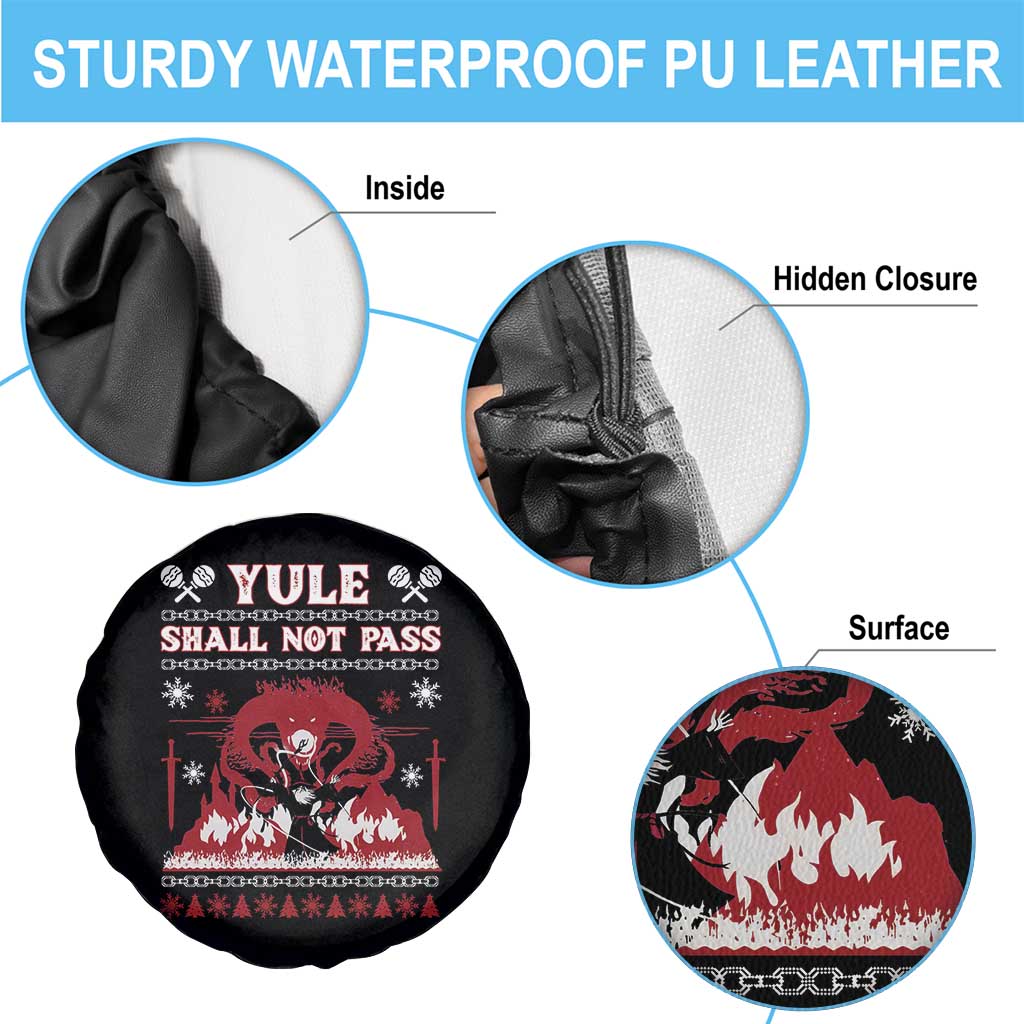 Christmas Yule Shall Not Pass Spare Tire Cover Fantasy Movie Ugly Xmas TS10 Print Your Wear