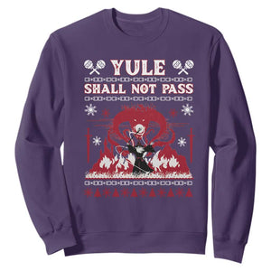 Christmas Yule Shall Not Pass Sweatshirt Fantasy Movie Ugly Xmas TS10 Purple Print Your Wear