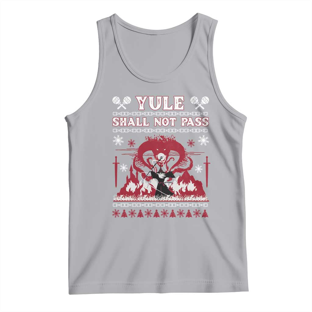 Christmas Yule Shall Not Pass Tank Top Fantasy Movie Ugly Xmas TS10 Athletic Heather Print Your Wear