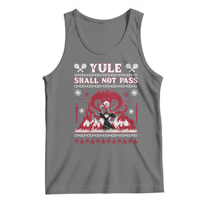 Christmas Yule Shall Not Pass Tank Top Fantasy Movie Ugly Xmas TS10 Black Heather Print Your Wear