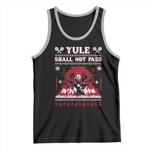 Christmas Yule Shall Not Pass Tank Top Fantasy Movie Ugly Xmas TS10 Black Athletic Heather Print Your Wear