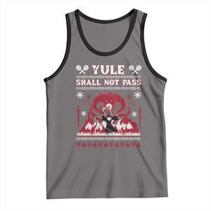 Christmas Yule Shall Not Pass Tank Top Fantasy Movie Ugly Xmas TS10 Deep Heather Black Print Your Wear