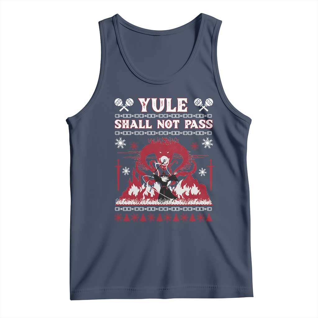 Christmas Yule Shall Not Pass Tank Top Fantasy Movie Ugly Xmas TS10 Navy Print Your Wear
