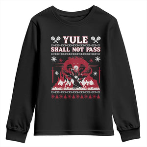 Christmas Yule Shall Not Pass Youth Sweatshirt Fantasy Movie Ugly Xmas TS10 Black Print Your Wear