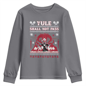 Christmas Yule Shall Not Pass Youth Sweatshirt Fantasy Movie Ugly Xmas TS10 Charcoal Print Your Wear