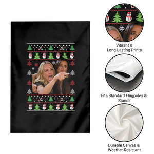 Woman Yelling At A Cat Ugly Christmas Garden Flag Funny Meme Matching Couple Christmas Pajama TS10 Print Your Wear