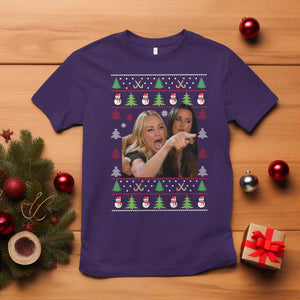 Woman Yelling At A Cat Ugly Christmas T Shirt Funny Meme Matching Couple Christmas Pajama TS10 Purple Print Your Wear