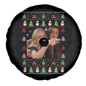 Woman Yelling At A Cat Ugly Christmas Spare Tire Cover Funny Meme Matching Couple Christmas Pajama TS10 Print Your Wear