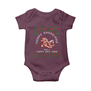 Funny Jiu Jitsu Christmas Baby Onesie Holiday Martial Arts BJJ Lover Ugly Xmas TS10 Maroon Print Your Wear