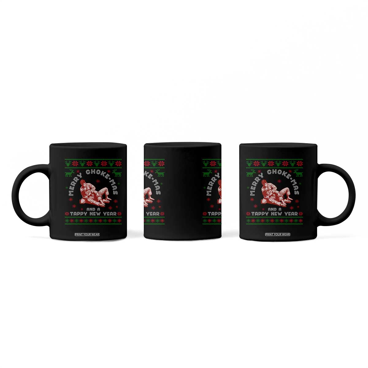 Funny Jiu Jitsu Christmas Coffee Mug Holiday Martial Arts BJJ Lover Ugly Xmas TS10 Print Your Wear
