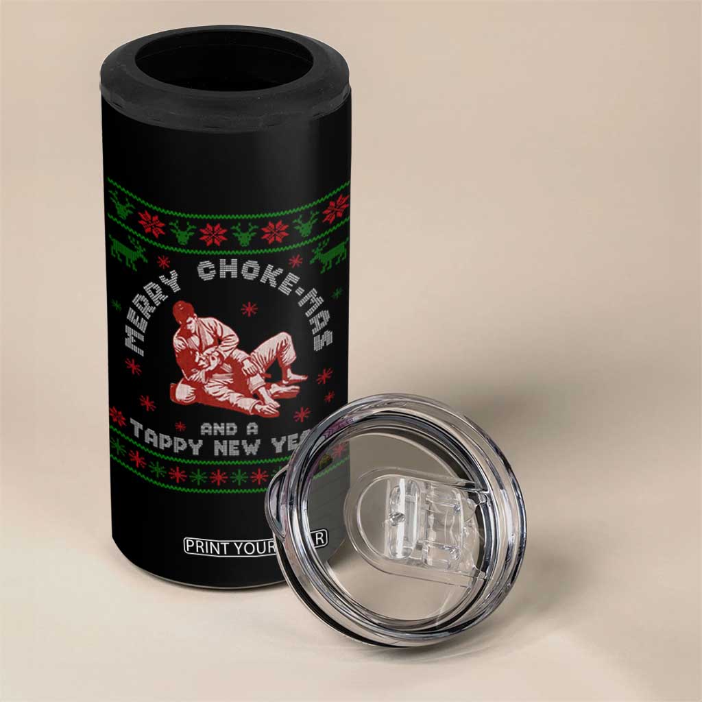 Funny Jiu Jitsu Christmas 4 in 1 Can Cooler Tumbler Holiday Martial Arts BJJ Lover Ugly Xmas TS10 Print Your Wear