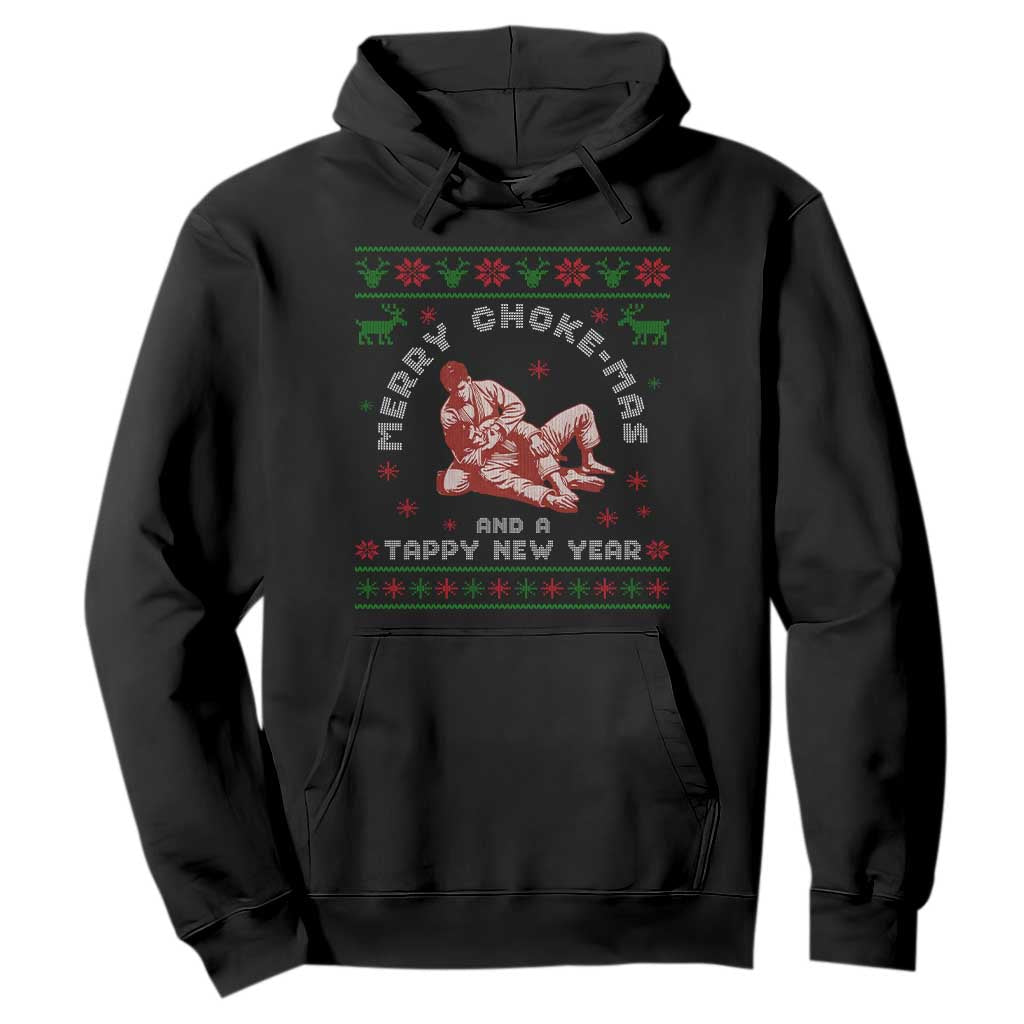 Funny Jiu Jitsu Christmas Hoodie Holiday Martial Arts BJJ Lover Ugly Xmas TS10 Black Print Your Wear