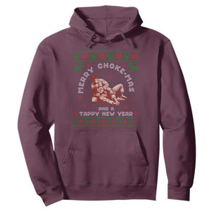 Funny Jiu Jitsu Christmas Hoodie Holiday Martial Arts BJJ Lover Ugly Xmas TS10 Maroon Print Your Wear