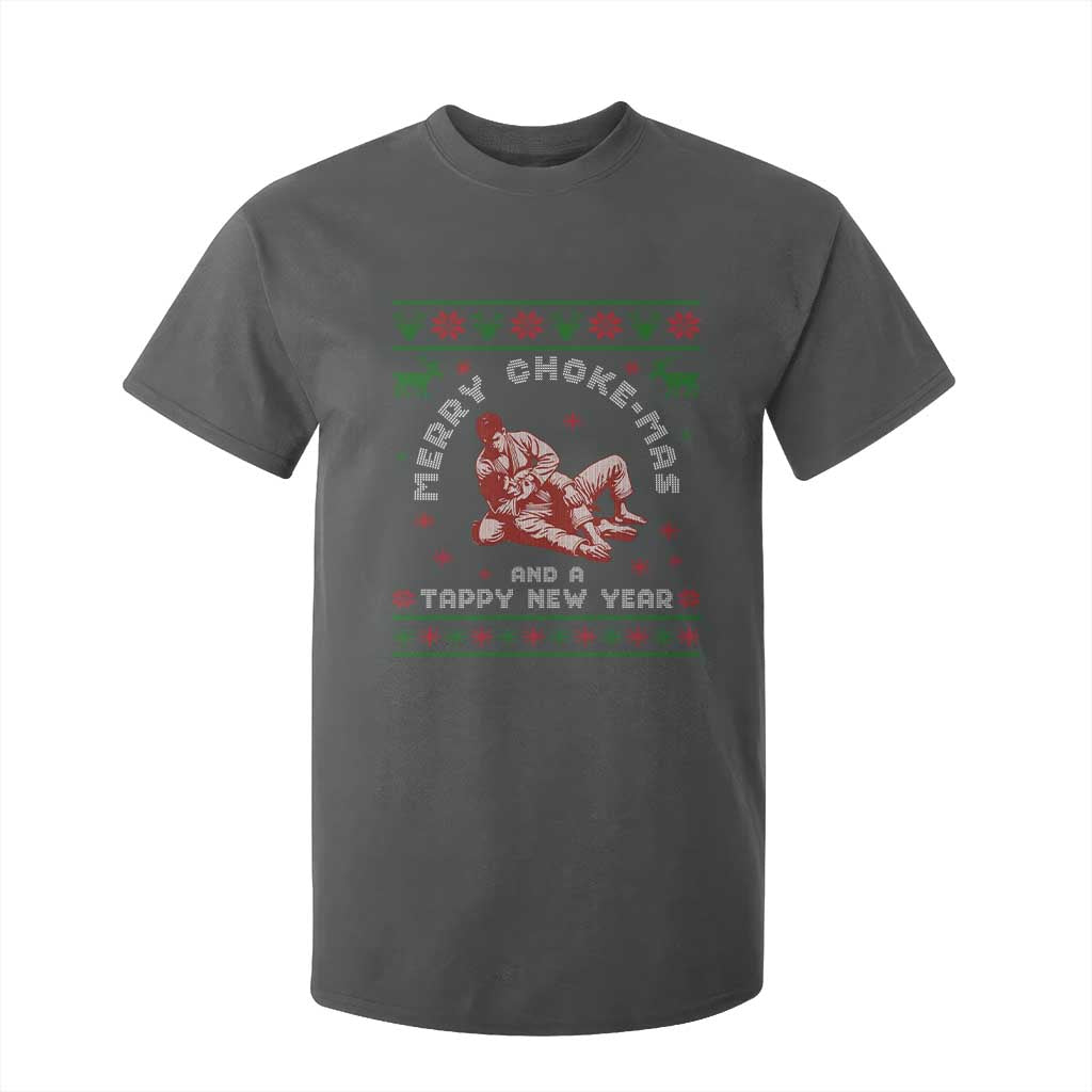 Funny Jiu Jitsu Christmas T Shirt For Kid Holiday Martial Arts BJJ Lover Ugly Xmas TS10 Dark Heather Print Your Wear