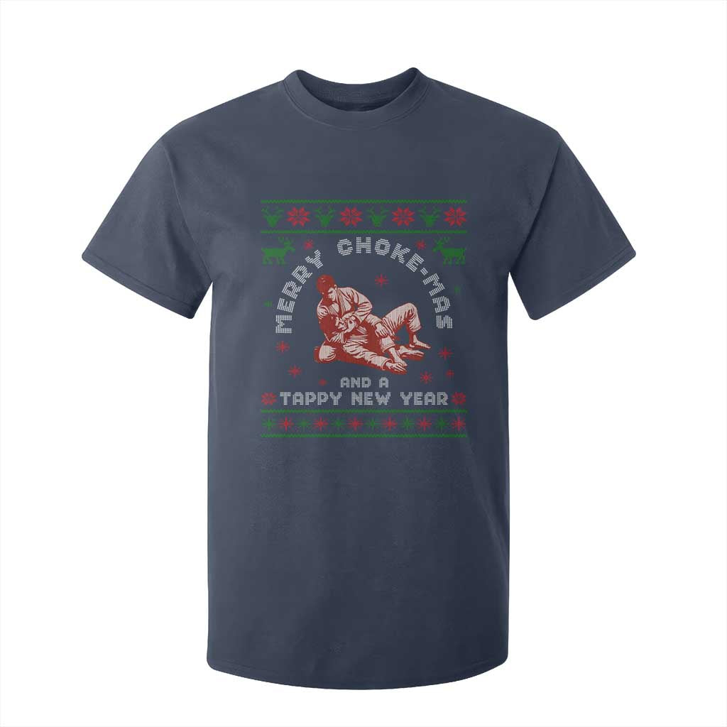 Funny Jiu Jitsu Christmas T Shirt For Kid Holiday Martial Arts BJJ Lover Ugly Xmas TS10 Navy Print Your Wear