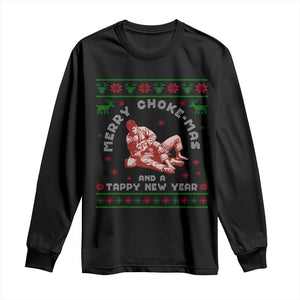 Funny Jiu Jitsu Christmas Long Sleeve Shirt Holiday Martial Arts BJJ Lover Ugly Xmas TS10 Black Print Your Wear