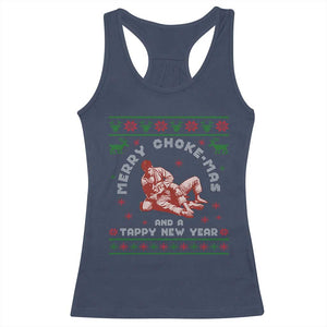 Funny Jiu Jitsu Christmas Racerback Tank Top Holiday Martial Arts BJJ Lover Ugly Xmas TS10 Navy Print Your Wear