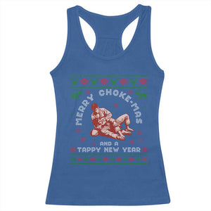 Funny Jiu Jitsu Christmas Racerback Tank Top Holiday Martial Arts BJJ Lover Ugly Xmas TS10 Royal Blue Print Your Wear