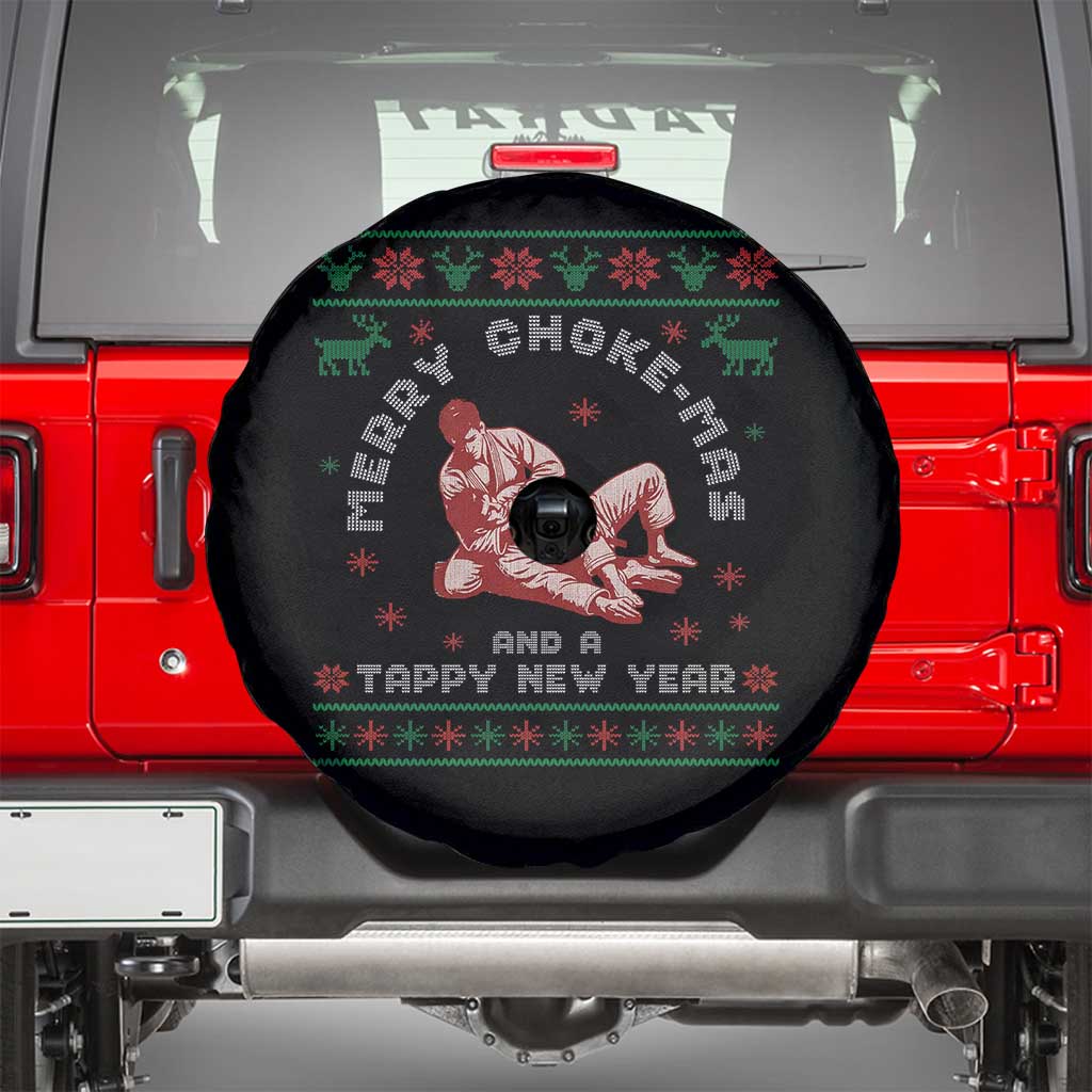 Funny Jiu Jitsu Christmas Spare Tire Cover Holiday Martial Arts BJJ Lover Ugly Xmas TS10 Black Print Your Wear