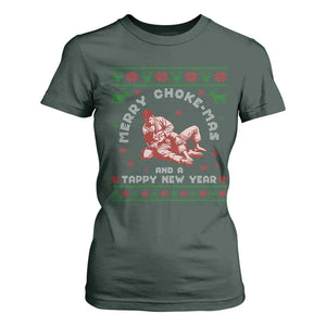 Funny Jiu Jitsu Christmas T Shirt For Women Holiday Martial Arts BJJ Lover Ugly Xmas TS10 Dark Forest Green Print Your Wear