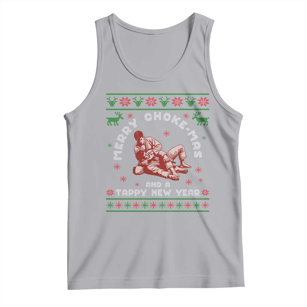 Funny Jiu Jitsu Christmas Tank Top Holiday Martial Arts BJJ Lover Ugly Xmas TS10 Athletic Heather Print Your Wear