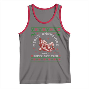 Funny Jiu Jitsu Christmas Tank Top Holiday Martial Arts BJJ Lover Ugly Xmas TS10 Deep Heather Red Print Your Wear