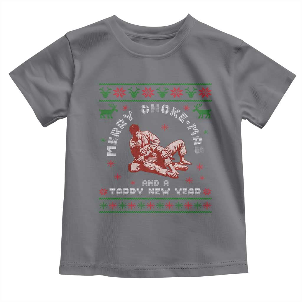 Funny Jiu Jitsu Christmas Toddler T Shirt Holiday Martial Arts BJJ Lover Ugly Xmas TS10 Charcoal Print Your Wear