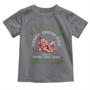 Funny Jiu Jitsu Christmas Toddler T Shirt Holiday Martial Arts BJJ Lover Ugly Xmas TS10 Charcoal Print Your Wear