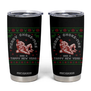 Funny Jiu Jitsu Christmas Tumbler Cup Holiday Martial Arts BJJ Lover Ugly Xmas TS10 Black Print Your Wear