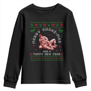 Funny Jiu Jitsu Christmas Youth Sweatshirt Holiday Martial Arts BJJ Lover Ugly Xmas TS10 Black Print Your Wear