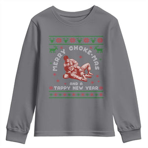 Funny Jiu Jitsu Christmas Youth Sweatshirt Holiday Martial Arts BJJ Lover Ugly Xmas TS10 Charcoal Print Your Wear