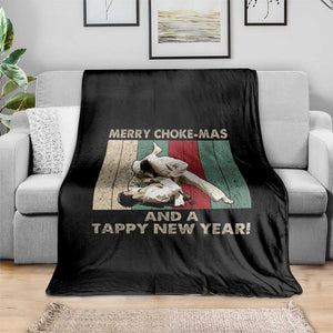 Jiu Jitsu Christmas Throw Blanket Retro Merry Choke Mas Tappy New Year Martial Arts BJJ Lover TS10 Print Your Wear