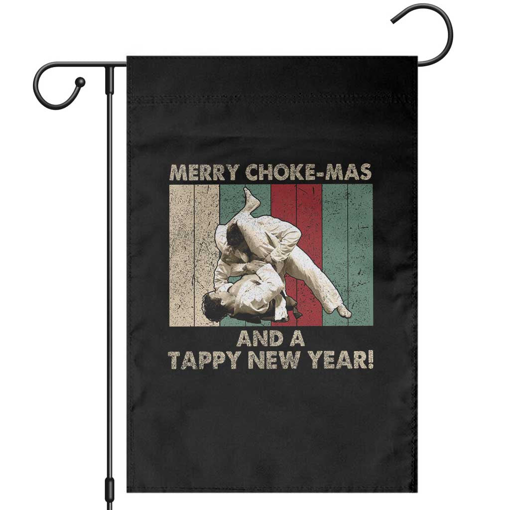 Jiu Jitsu Christmas Garden Flag Retro Merry Choke Mas Tappy New Year Martial Arts BJJ Lover TS10 Black Print Your Wear