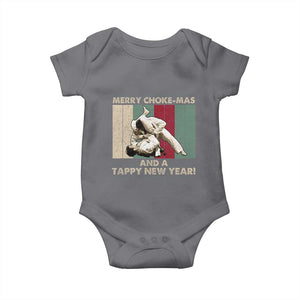 Jiu Jitsu Christmas Baby Onesie Retro Merry Choke Mas Tappy New Year Martial Arts BJJ Lover TS10 Charcoal Print Your Wear
