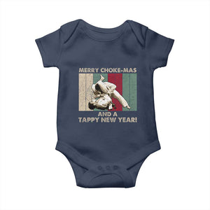 Jiu Jitsu Christmas Baby Onesie Retro Merry Choke Mas Tappy New Year Martial Arts BJJ Lover TS10 Navy Print Your Wear