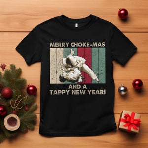 Jiu Jitsu Christmas T Shirt Retro Merry Choke Mas Tappy New Year Martial Arts BJJ Lover TS10 Black Print Your Wear