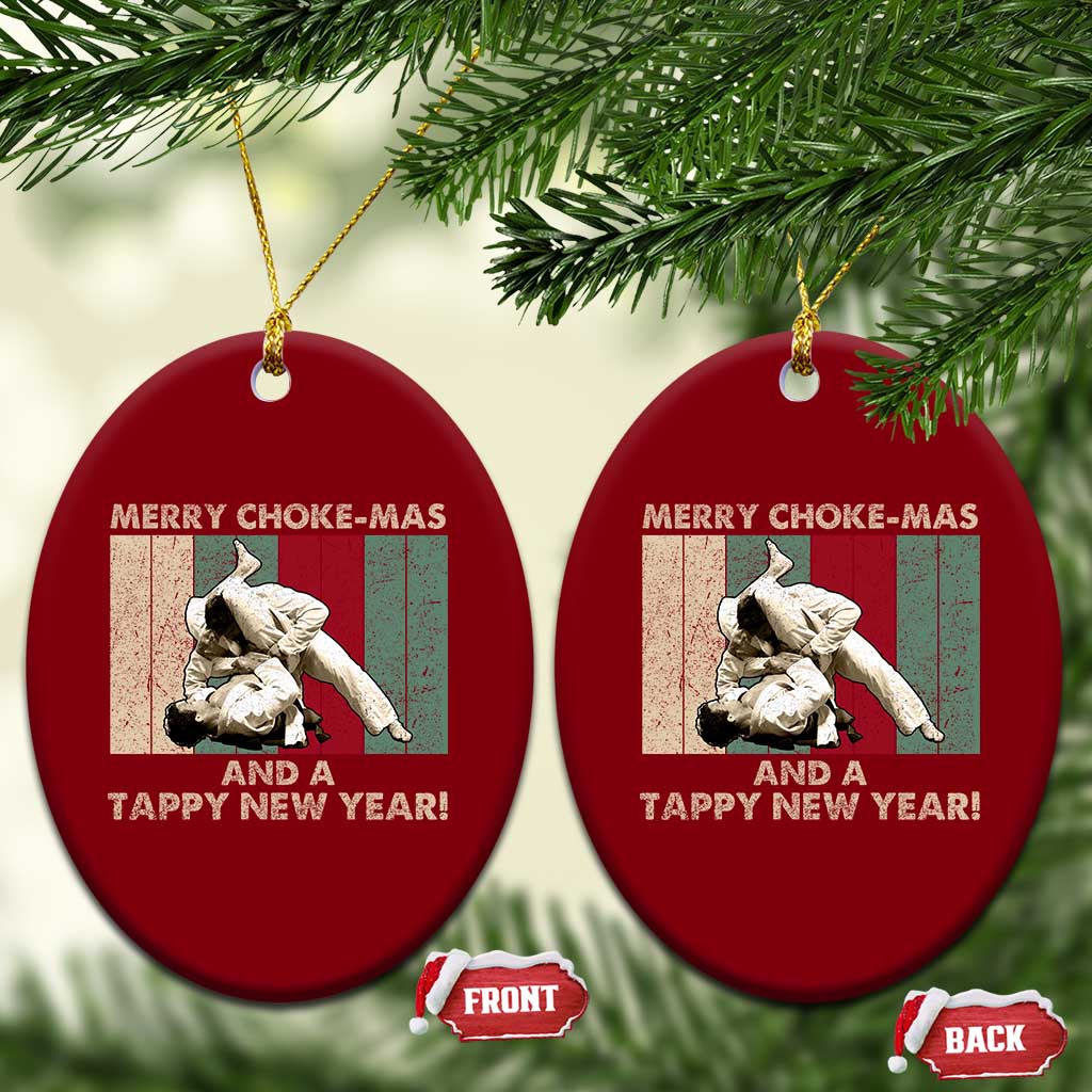Jiu Jitsu Christmas Ceramic Ornament Retro Merry Choke Mas Tappy New Year Martial Arts BJJ Lover TS10 Print Your Wear