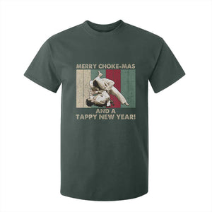 Jiu Jitsu Christmas T Shirt For Kid Retro Merry Choke Mas Tappy New Year Martial Arts BJJ Lover TS10 Dark Forest Green Print Your Wear