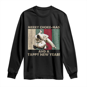 Jiu Jitsu Christmas Long Sleeve Shirt Retro Merry Choke Mas Tappy New Year Martial Arts BJJ Lover TS10 Black Print Your Wear