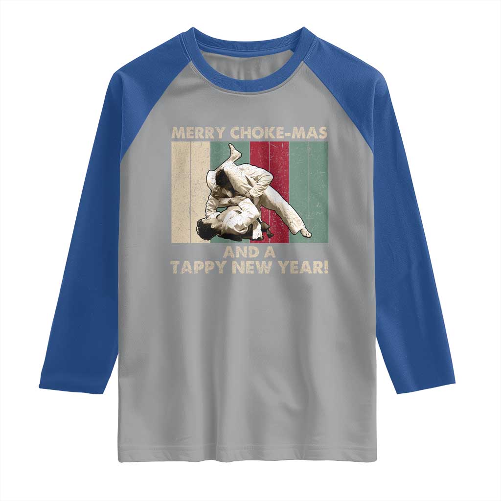 Jiu Jitsu Christmas Raglan Shirt Retro Merry Choke Mas Tappy New Year Martial Arts BJJ Lover TS10 Sport Gray Royal Print Your Wear