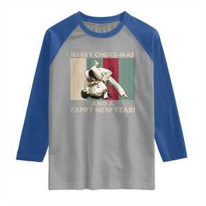 Jiu Jitsu Christmas Raglan Shirt Retro Merry Choke Mas Tappy New Year Martial Arts BJJ Lover TS10 Sport Gray Royal Print Your Wear