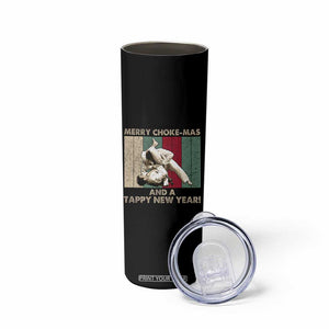 Jiu Jitsu Christmas Skinny Tumbler Retro Merry Choke Mas Tappy New Year Martial Arts BJJ Lover TS10 Print Your Wear