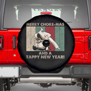 Jiu Jitsu Christmas Spare Tire Cover Retro Merry Choke Mas Tappy New Year Martial Arts BJJ Lover TS10 Black Print Your Wear