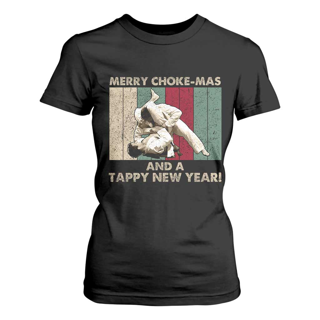 Jiu Jitsu Christmas T Shirt For Women Retro Merry Choke Mas Tappy New Year Martial Arts BJJ Lover TS10 Black Print Your Wear