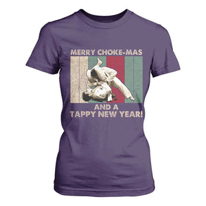 Jiu Jitsu Christmas T Shirt For Women Retro Merry Choke Mas Tappy New Year Martial Arts BJJ Lover TS10 Purple Print Your Wear
