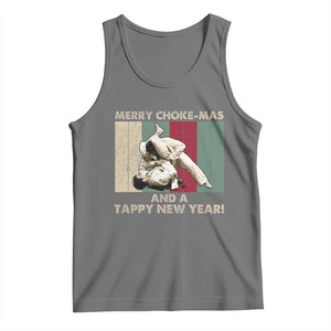 Jiu Jitsu Christmas Tank Top Retro Merry Choke Mas Tappy New Year Martial Arts BJJ Lover TS10 Black Heather Print Your Wear