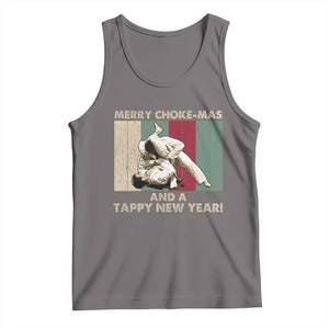 Jiu Jitsu Christmas Tank Top Retro Merry Choke Mas Tappy New Year Martial Arts BJJ Lover TS10 Deep Heather Print Your Wear