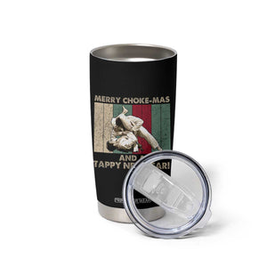 Jiu Jitsu Christmas Tumbler Cup Retro Merry Choke Mas Tappy New Year Martial Arts BJJ Lover TS10 Print Your Wear