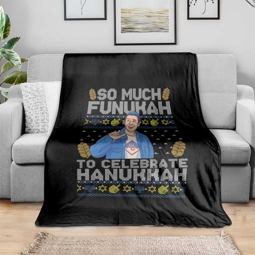 Funny Ugly Hanukkah Throw Blanket So Much Funukah To Celebrate Hanukkah Sandler TS10 Print Your Wear